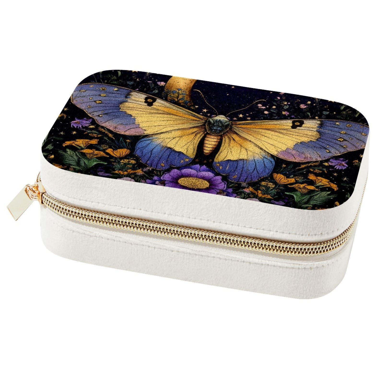 Boîte à bijoux portable pour bagues et colliers, coffret compact de voyage pour femme