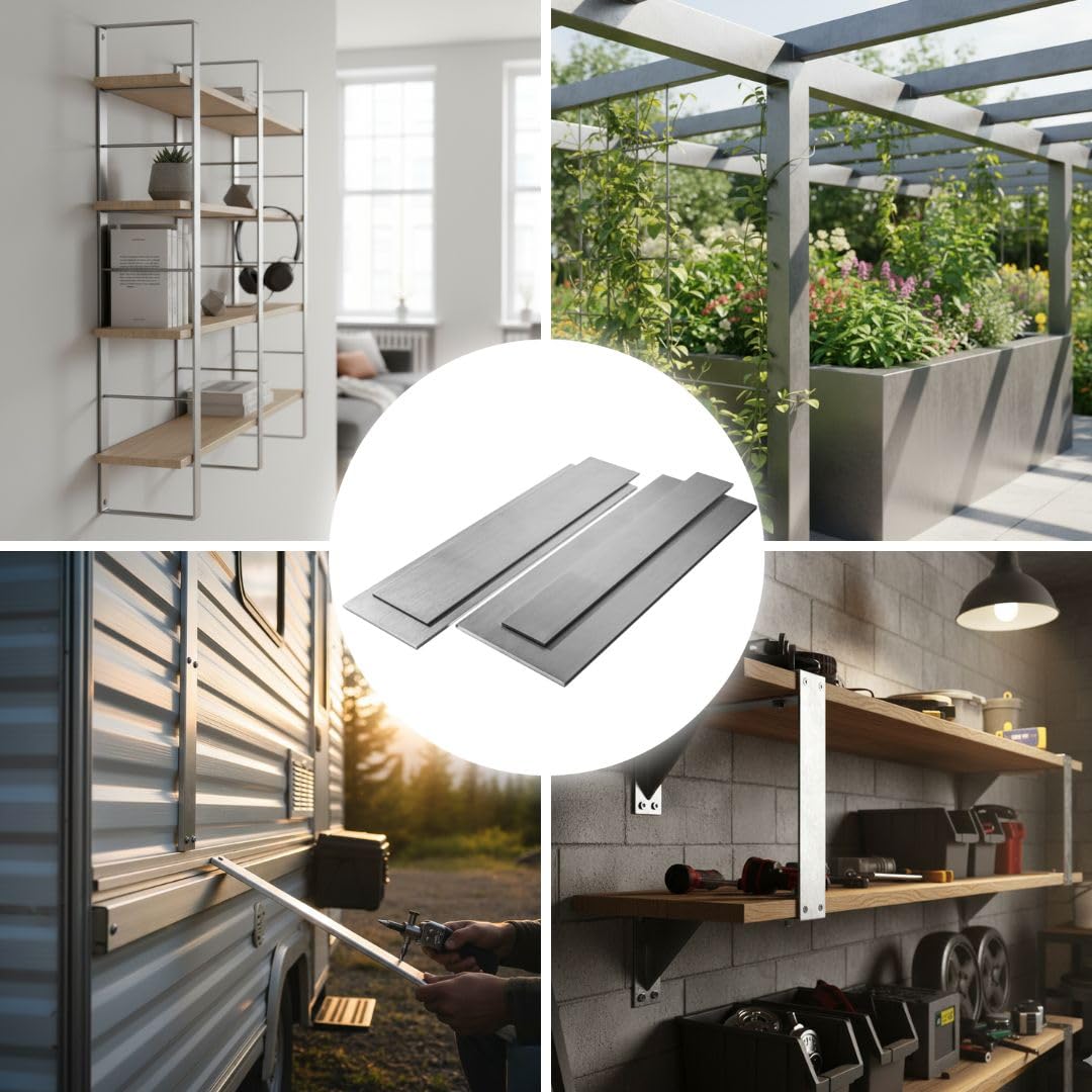 GAL - INDUSTRIAL Płaskownik Aluminiowy Szczotkowany 100x4 mm | Długość 140 cm | Odporny na Korozję, Lekki | Cięcie na Wymiar