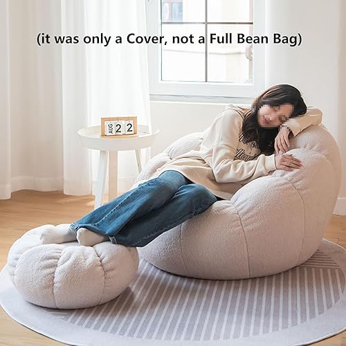 Miniatura 3 de Puf de peluche de animales de peluche, silla puff de espuma viscoelástica ultrasuave, piel de peluche sintética, lavable, funda con cremallera