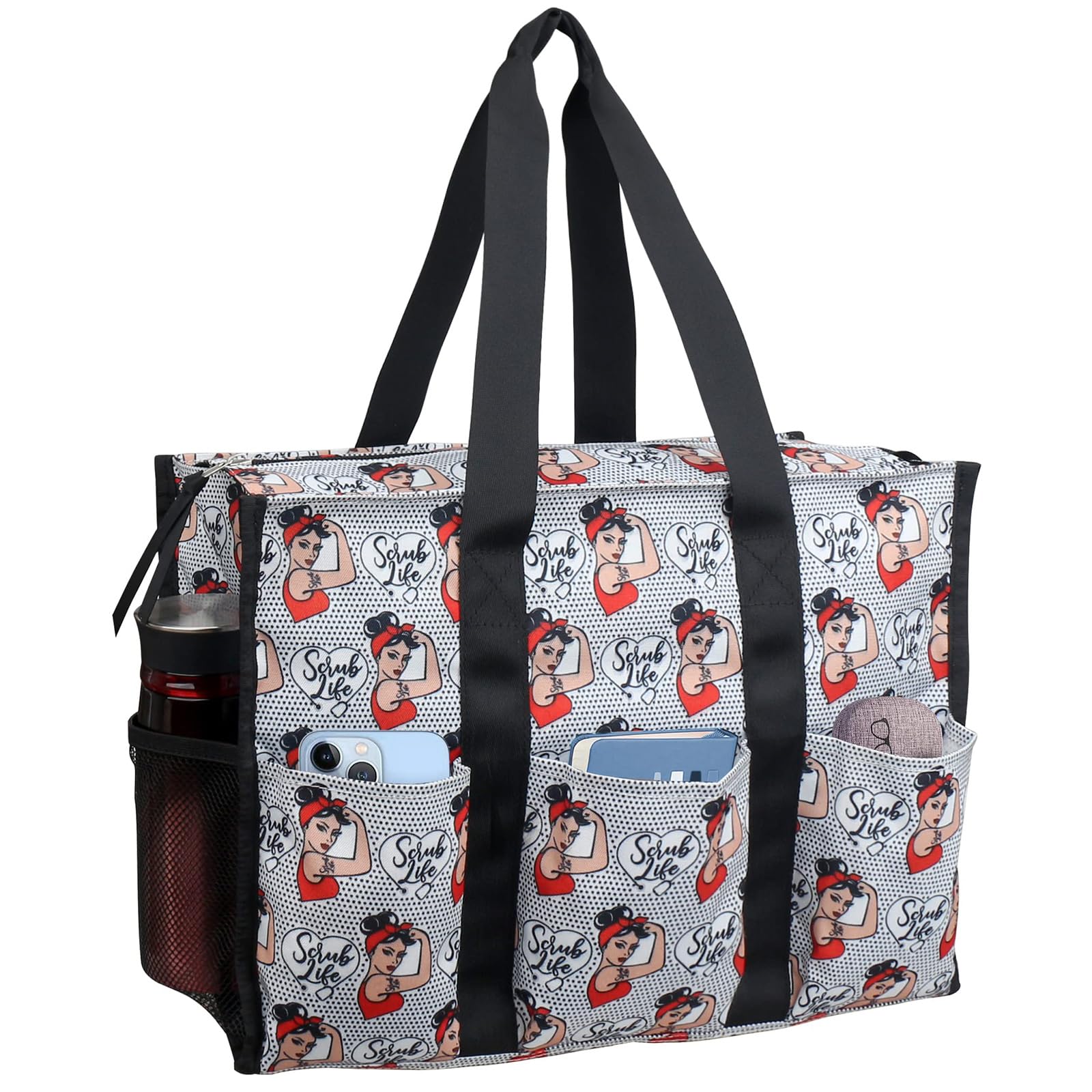 ABAMERICA Nurse Bags for Work Nursing Bag Multiple Pockets Waterproof Organizing Zip Top Clinical Bag for Nursing Students