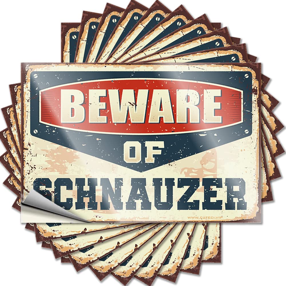Fzfn Women's Colour Teens Stuff Decals Durable Tumbler | Beware Of Schnauzer Snarky Self Adhesive Sticker For Sand Diy(12X18cm)