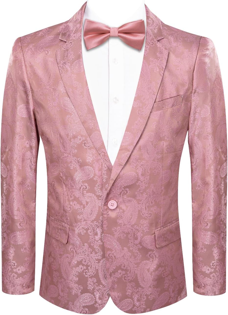 Hi-Tie Men’s Blazer Casual Light Weight Sport Coats Slim Fit Suit Jacket Business Sports Jacket for Prom Party