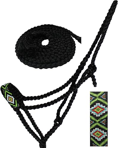 CHALLENGER Nylon Caballo Cuerda occidental trenzado Halter plomo wNoseband con cuentas 606RT15