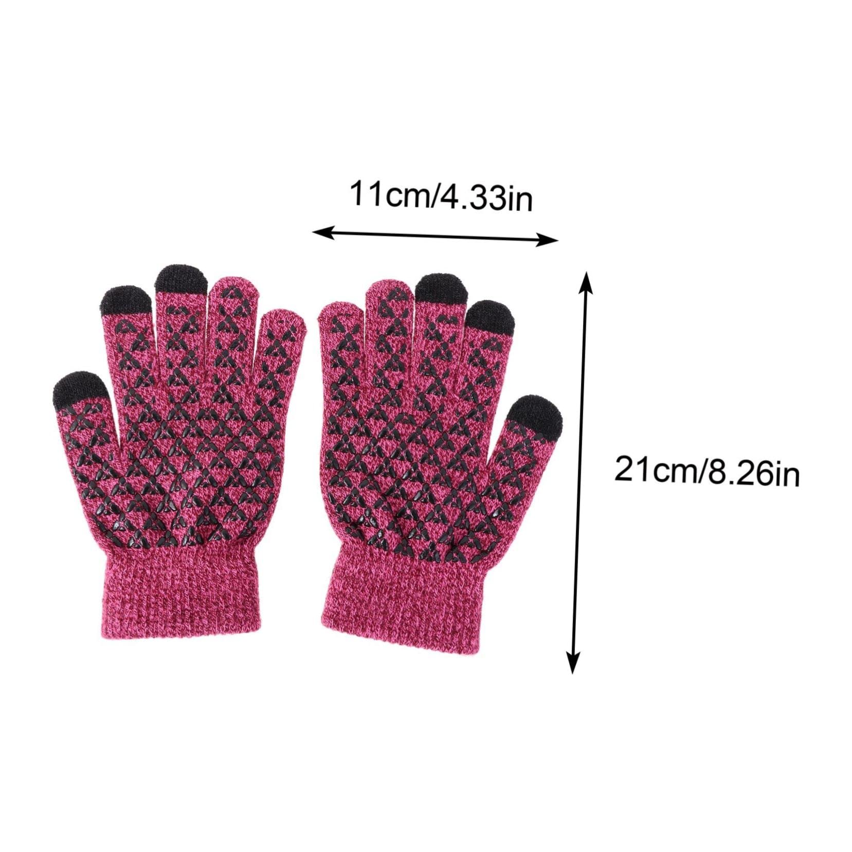 VANZACK Warm Knitted Hat Scarf Glove Set Double-Layer Full Coverage Anti-Wind Warm Tool Red