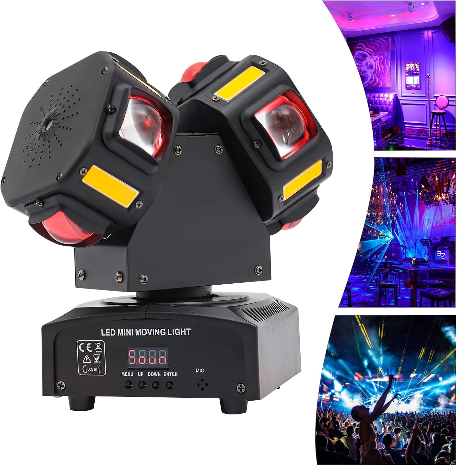 8-Head Moving Head DJ Lights, DMX 512 Strobe Lighting LED with Sound Activated RGBW Beam Light Rotation Stage Lighting Equipment for Stage Lighting Disco (8-Head Rotating Stage Light Beam)