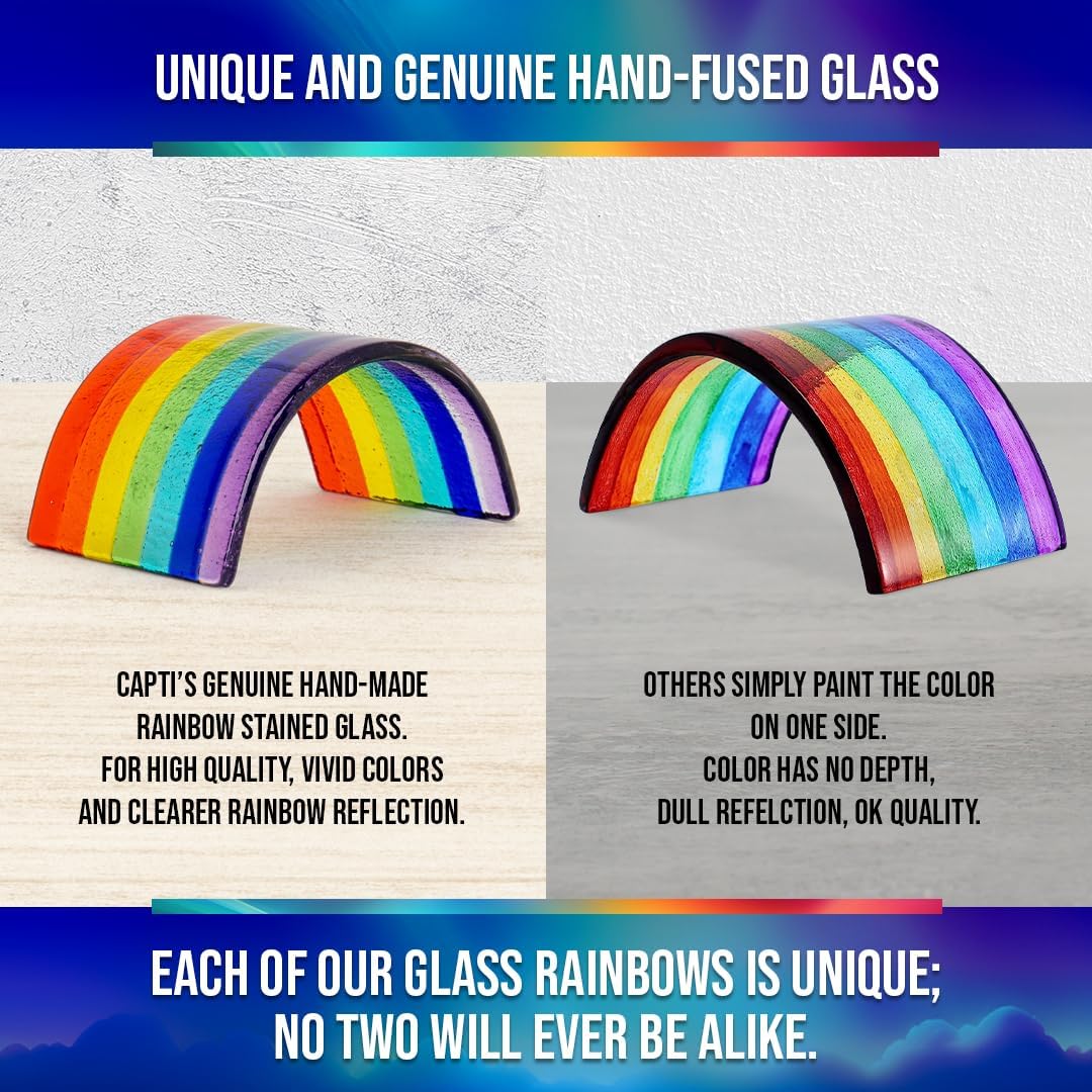 Capti Rainbow Bridge Light and Dog Photo Frame – Radiant Dog Memorial Gifts for Loss of Pet, Rainbow Glass Dog Memorial Frame, LED Light, for Sympathy, Bereavement, Grief and Loss of A Dog or Cat