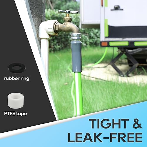 Miniatura 4 de RVGUARD Manguera de agua para autocaravana de 50 pies, 58 pulgadas de diámetro interior, manguera de jardín sin plomo y sin fugas para RV, remolque,