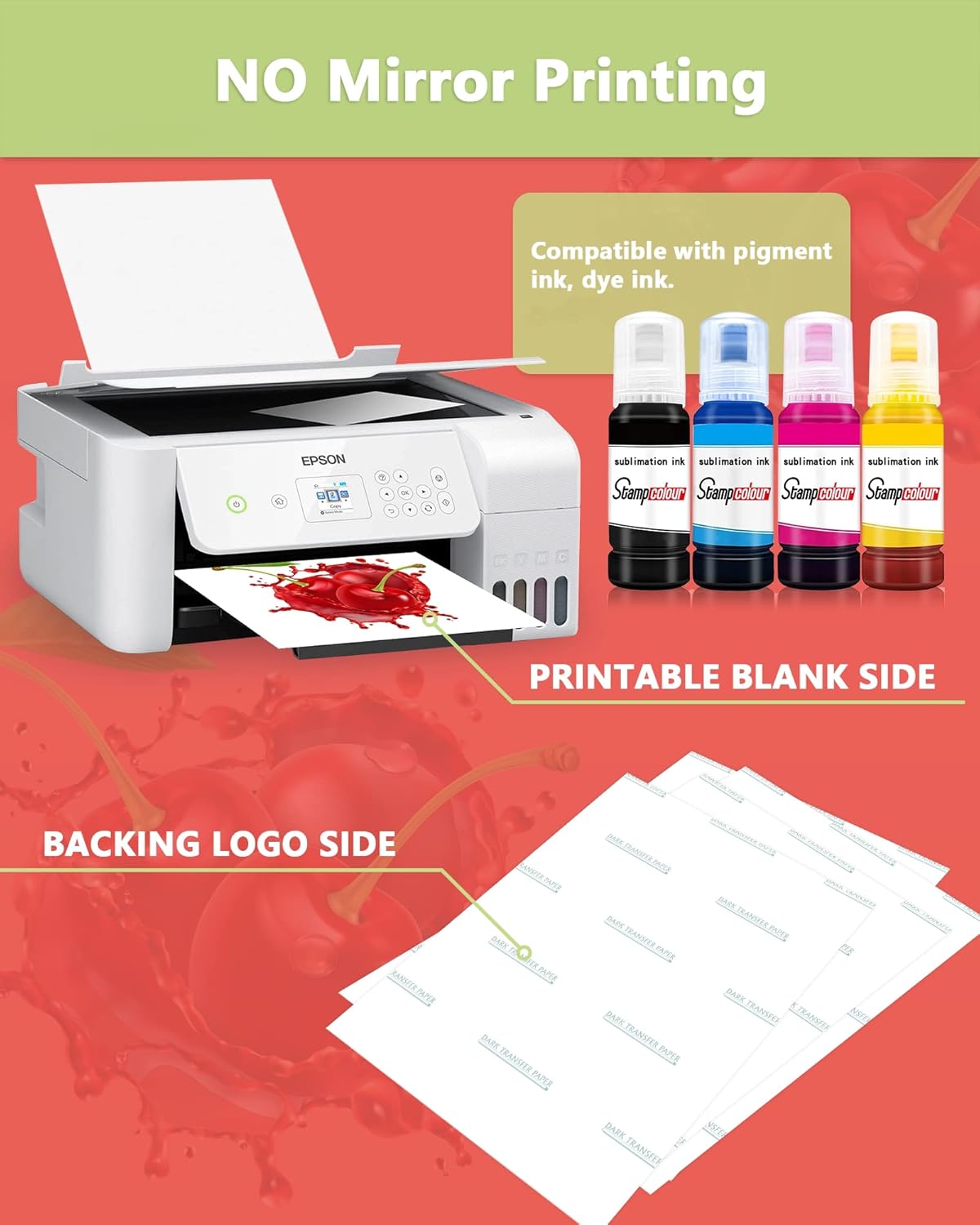Iron Heat Transfer Paper for Dark Fabric 60 Sheets 8.5x11" T shirt Transfers Paper Dark for Inkjet Printer Printable Heat Transfer Vinyl for T-shirts DIY