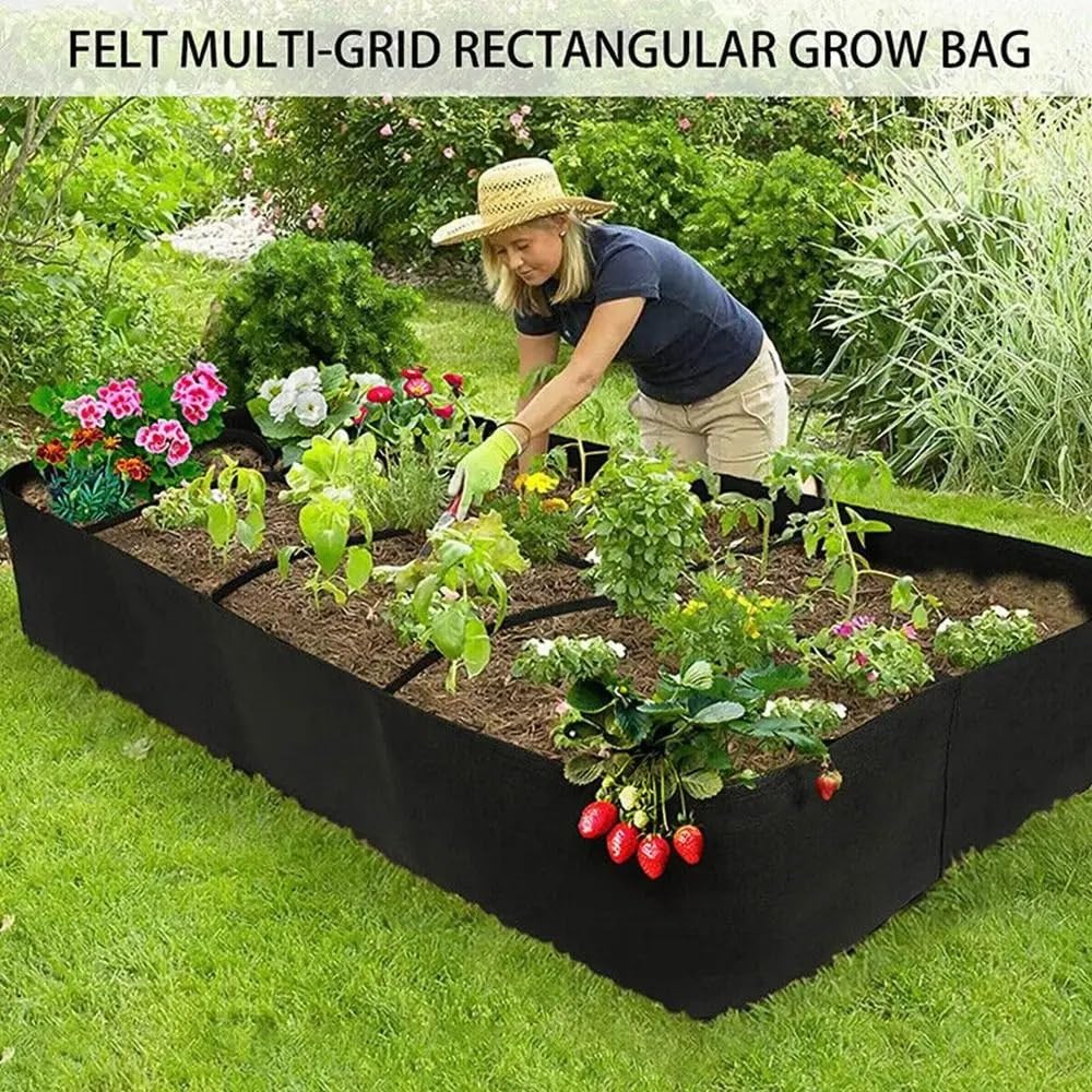 Hochbeet Pflanzsack Multi-Grid-Filz-Rechteck-Wachstumstasche