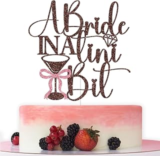 A Bride in A Tini Bit Cake Topper, Martini Themed Bachelorette Cake Topper, Coffee Bridal Shower Decor, Espresso Martini Wedding Bachelorette Party Decorations Glitter