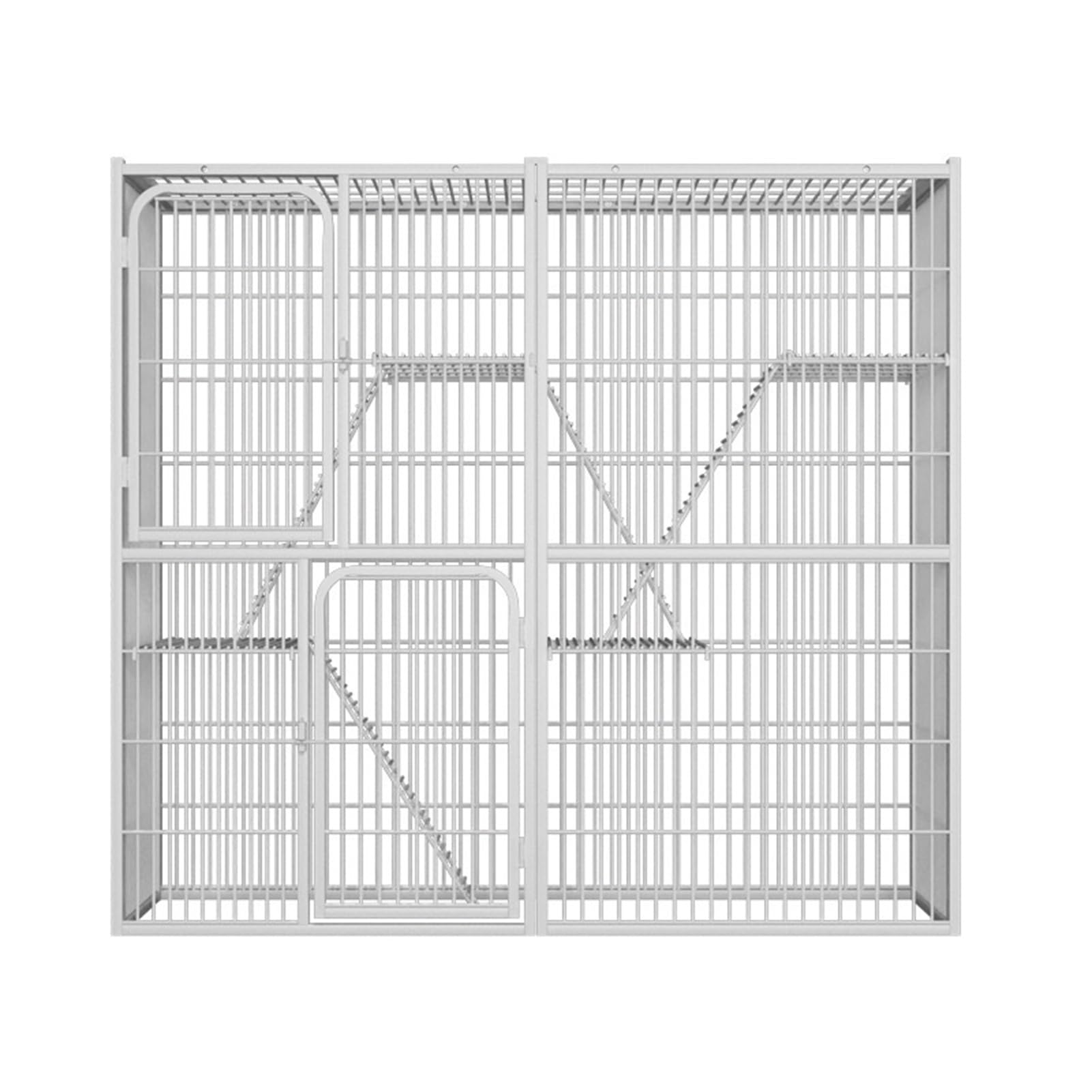 Harela 142*54*130Cm Catio Outdoor Cat Enclosure Large, Cat Cage Cat Playpen, With Multi Platforms, Ideal For Safe Play And Relaxation, For Happy Feline Friends White