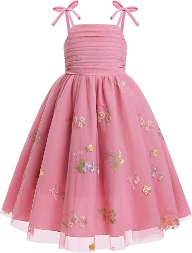 EULIMENE Tulle Girls Dresses Floral Embroidery Junior Bridesmaid Dresses Flower 