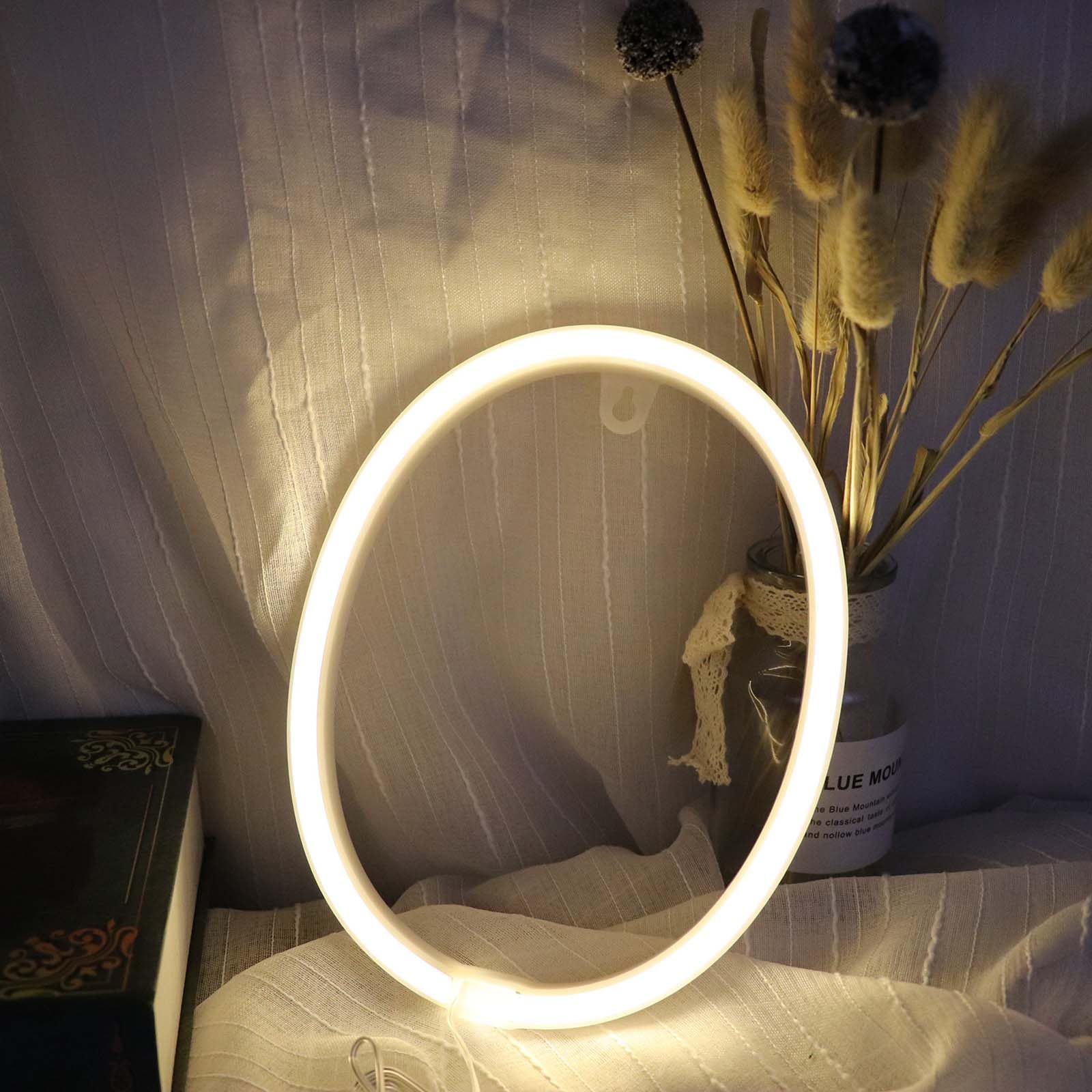 Warm White LED Neon Light for Room Decor - Custom Letters with USB & Battery Power Perfect Decoration for Bedroom Wall Shop Window Cafe Corner（Letters O) — image 1