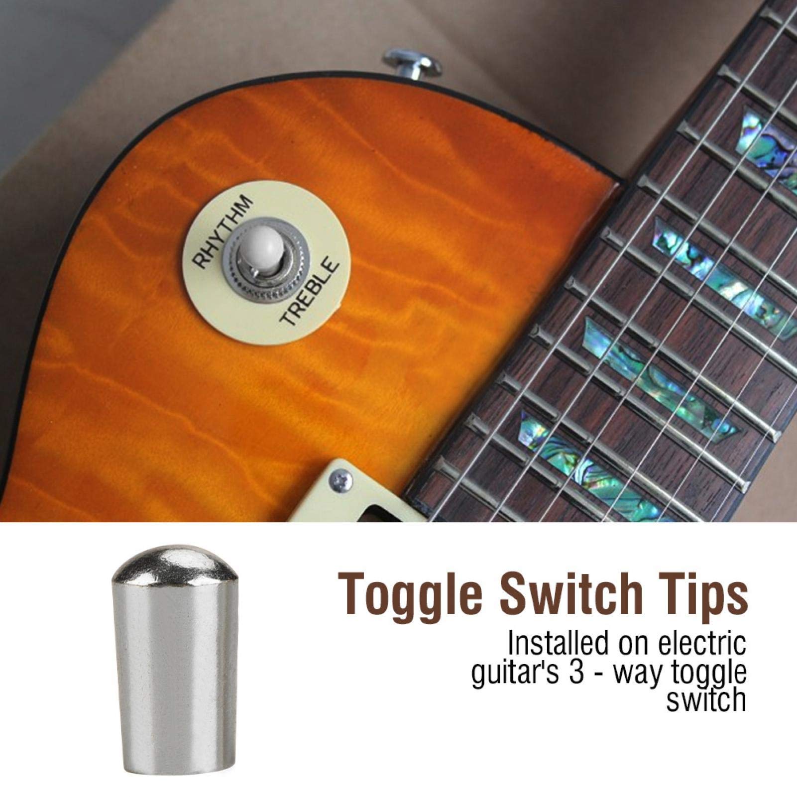 3 Tapas De Cambio Para Guitarra Eléctrica - Metal Plateado, Roscado 3.5 Mm, Para Interruptor De 3 Posiciones
