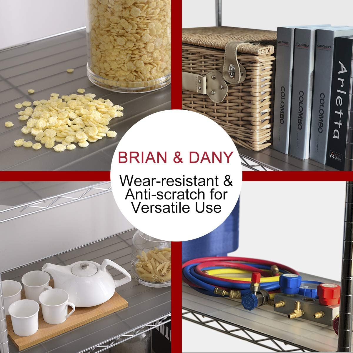 BRIAN & DANY Wire Shelf Liner, Set of 5, 14" x 36" Clear