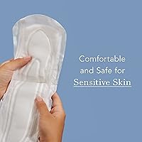 Vista 2 de Rael Almohadillas de incontinencia para mujer, funda de algodón orgánico, esencial posparto, absorción pesada, control de vejiga, núcleo de 4 capas