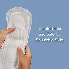 Rael Incontinence Pads for Women, Organic Cotton Cover, Postpartum Essential, Heavy Absorbency, Bladder Control, 4-Layer Core with Leak Guard Technology, Long Length (Ultimate, 40 Count)