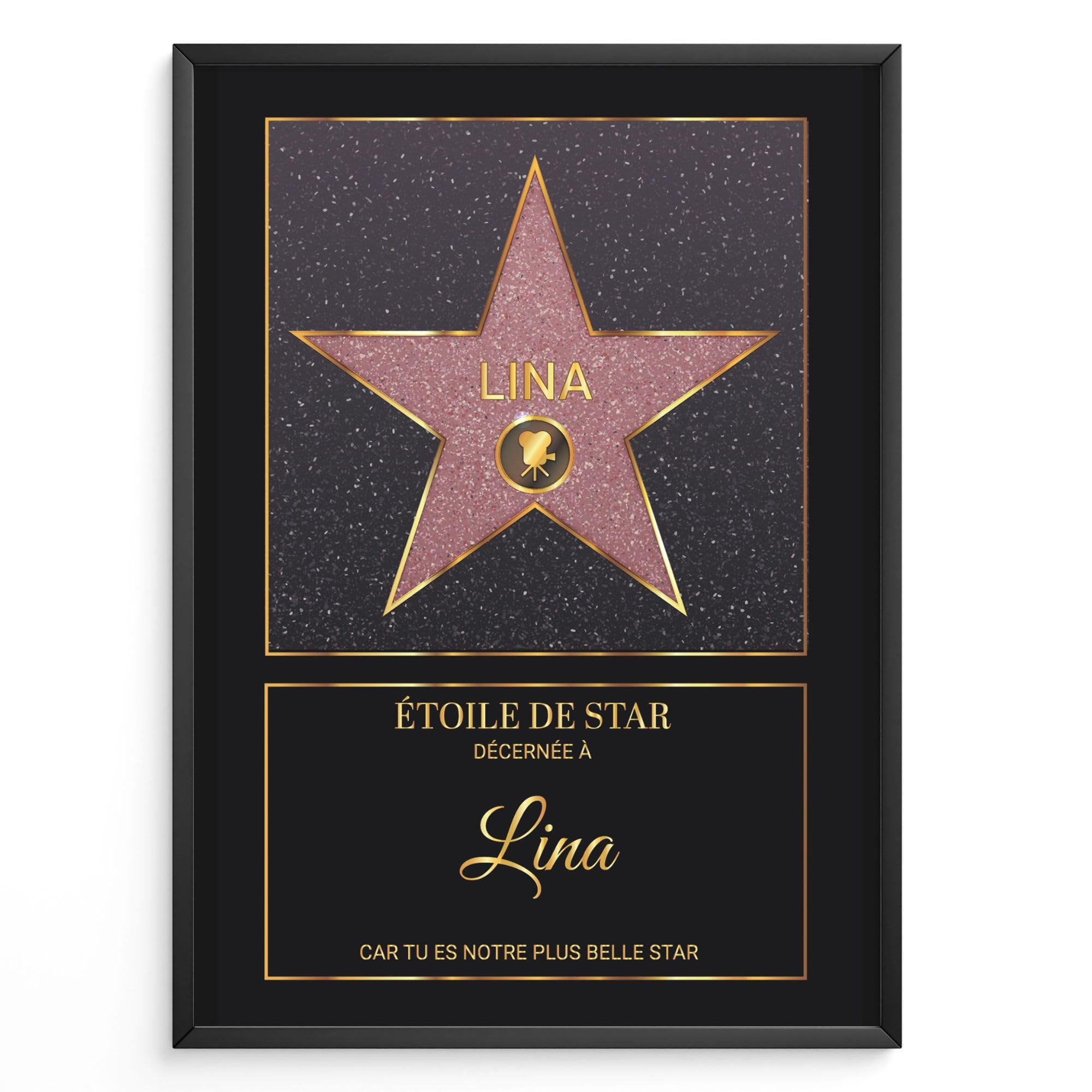 Affiche personnalisée Étoile de Star Hollywood rouge – Poster Toile Plexiglas avec ou sans Cadre