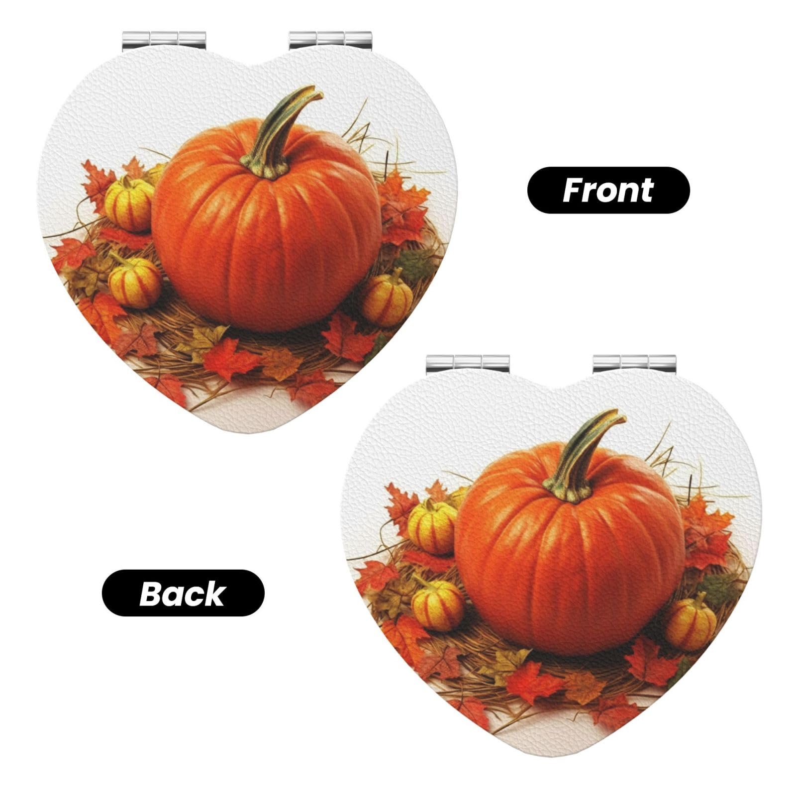 FHEDVBN Compact Mirror for Purse, 1X/2X Magnifying Mirror for Women Men Fall Pumpkin Makeup Mirror 2-Sided Handheld Folding Mirror Portable Travel Mirror Mini Vanity Mirror