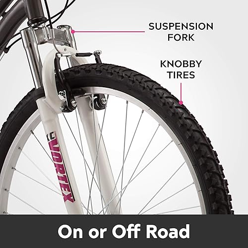 Miniatura 10 de Pacific Bicicleta deportiva de montaña para adultos, jóvenes, hombres y mujeres, ruedas de 24 a 26 pulgadas, cambiadores de giro de 18 velocidades,