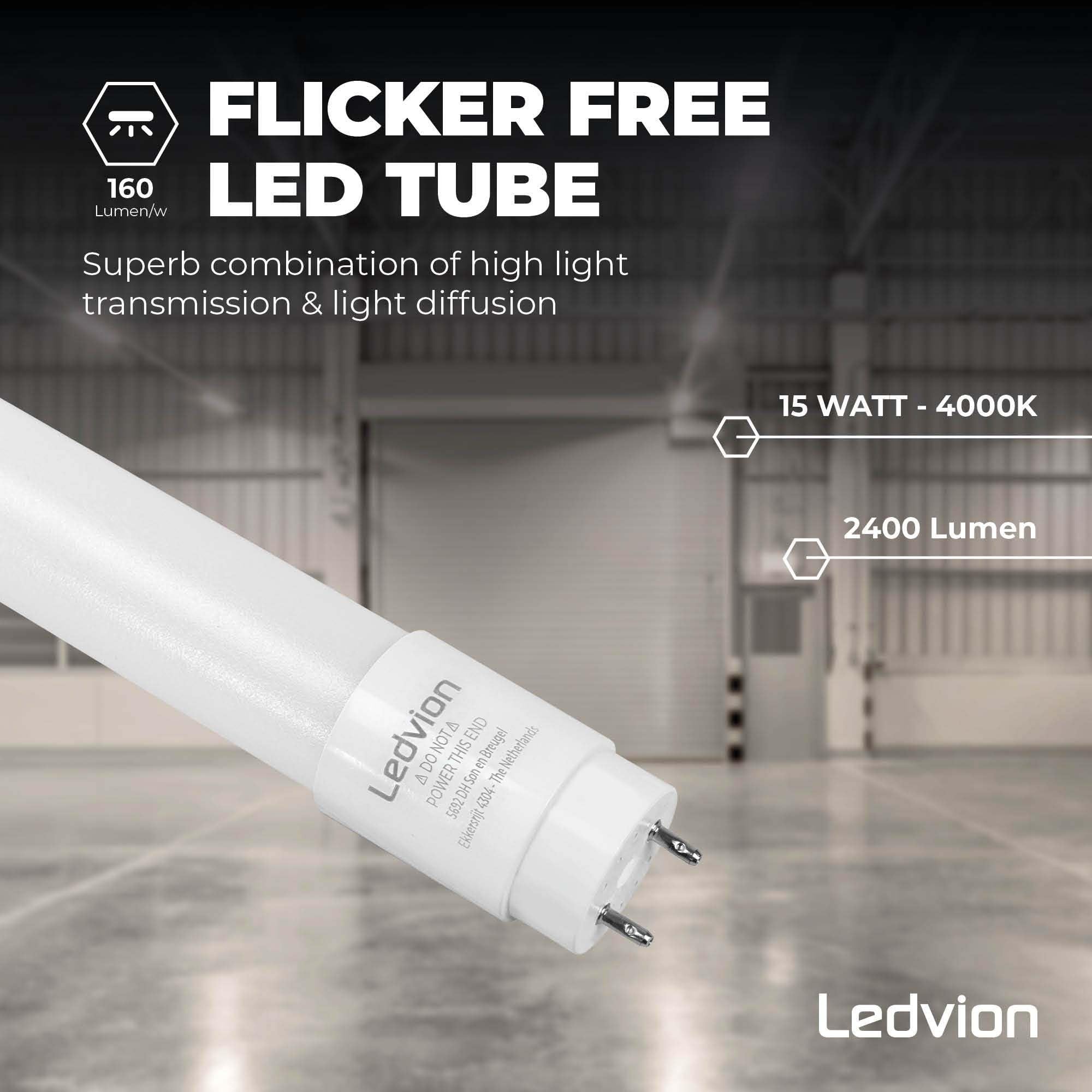 Ledvion 10er Set LED Röhre 150cm 15W 2400lm 4000K