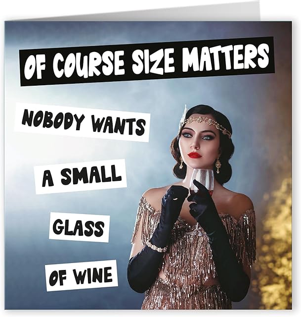 Cult Kitty - Size Matters - Rude Birthday Card For Her - Funny Birthday Cards For Women - Sister Birthday Card Adult - Birthday Card Friend Female - Happy Birthday Cards For Her - Best Friend Birthday