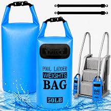 2 Pack 50lb Pool Ladder Weights, Heavy Duty 500D PVC Waterproof Foldable Pool Sand Fillable Bags with Handle and Shoulder Straps for Above Ground Pool Steps