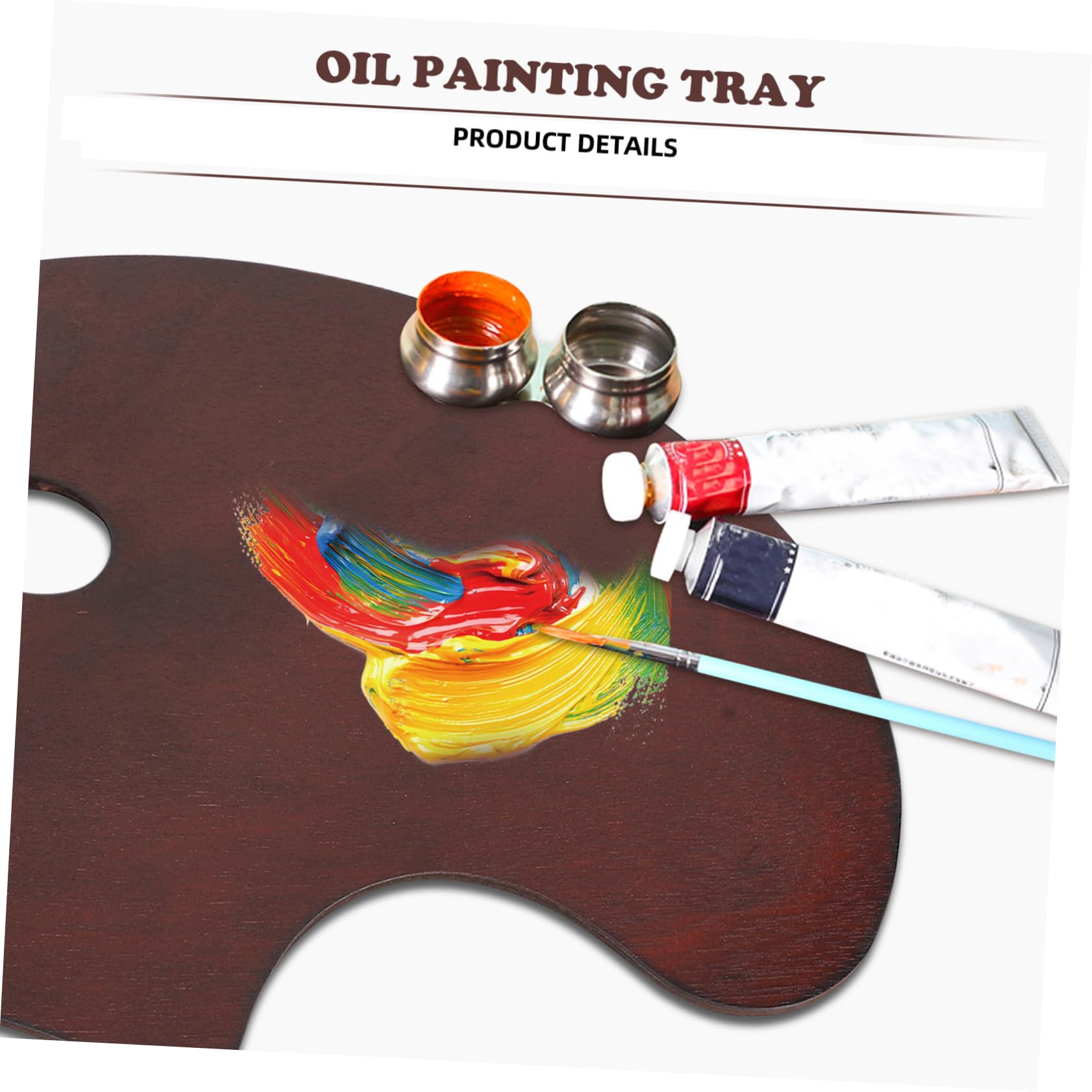 Lurrose Tavolozza per Dipingere in Legno, Leggera e Facile da Trasportare, per Miscelare i Colori e attività di Pittura DIY