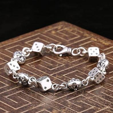 Chrome Hearts Bracelet, Silver, Men's Accessories, Parallel Import Item 8.7 inches 22 cm