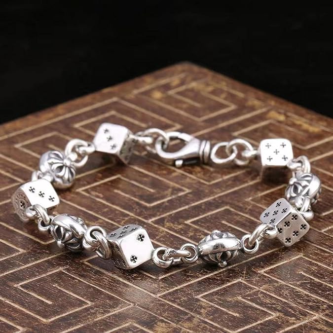 Chrome Hearts Bracelet, Silver, Men's Accessories, Parallel Import Item 8.7 inches 22 cm