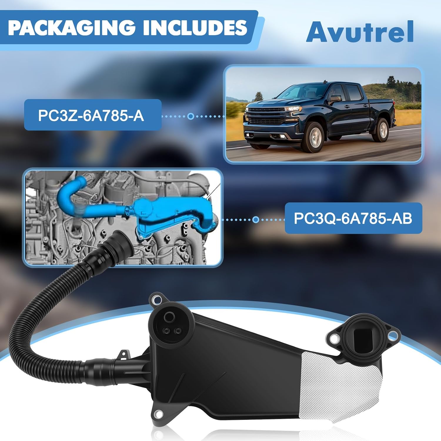 Air Oil Separator Assembly PC3Z-6A785-A,Air Oil Separator Assembly Fit for Ford 2023-2024 Super Duty 6.7L Diesel Replace PC3Z6A785A