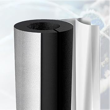 Pipe Insulation Foam Tube With Aluminum Foil ID 3/4" 1" 1-1/2" 2" 2-1/2" 3" 4" 5" 6" 8" Insulation Tube For Winter Freeze Protection Self Adhesive Pre Slit Rubber Hose 3.12ft Length  Color 0.79" ,