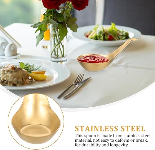 Miniatura 6 de Angoily Cuchara de postre de mango corto Cucharas de café Cuchara de caviar Cuchara de helado Cuchara de postre Cuchara de postre Cuchara para
