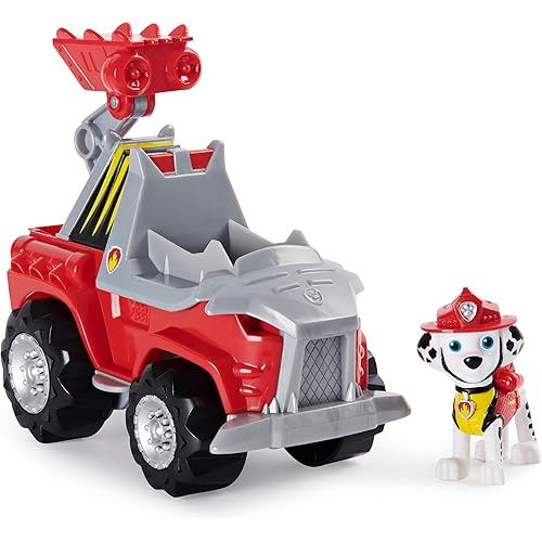 Paw Patrol, Dino Rescue Marshall’s Deluxe Rev Up Vehicle with Mystery Dinosaur Figure
