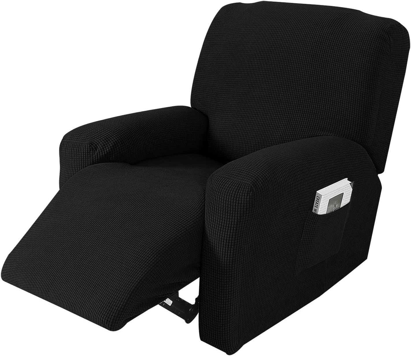 Recliner Chair Cover 4 Piece,Polyester Stretch Recliner Slipcover,Furniture Protector (A)