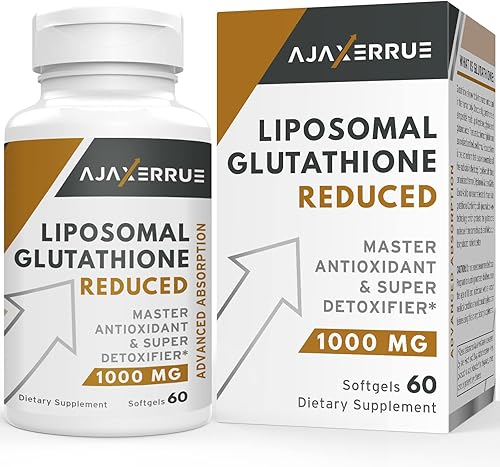 1400 mg de glutatión liposomal, suplemento de glutatión reducido con complejo de absorción superior con vitamina C, ácido hialurónico, antioxidante
