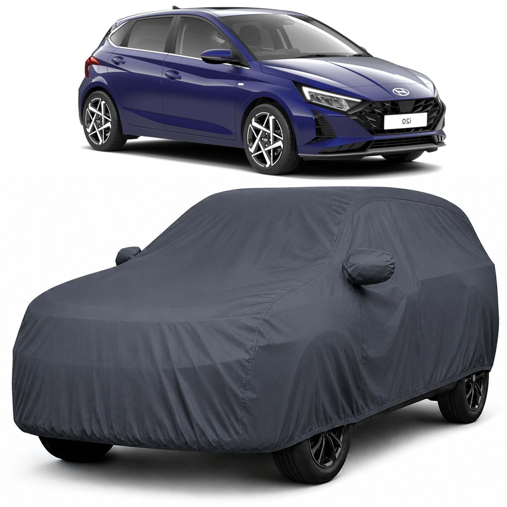 Autofact Premium Waterproof Car Cover for i20 2020-2026 | High Quality Rain Cover Fabric |Triple-Stitched |Lightweight & Soft Feel|Dustproof & Scratchproof |Indoor & Outdoor Use