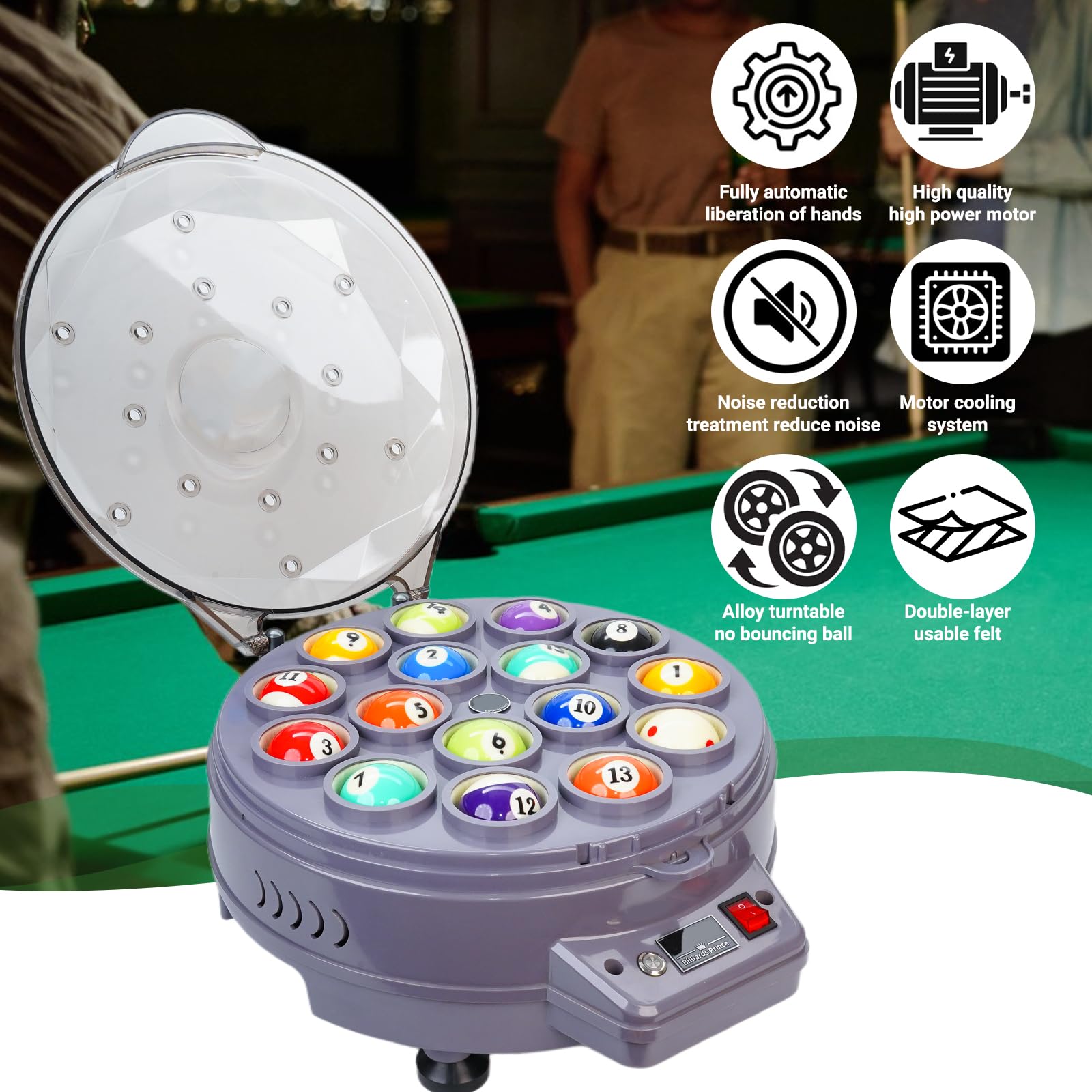 Mall Pool Ball Machine Snapklik.com : HMQQ Automatic Pool Ball Cleaning Machine 110V Electric ...