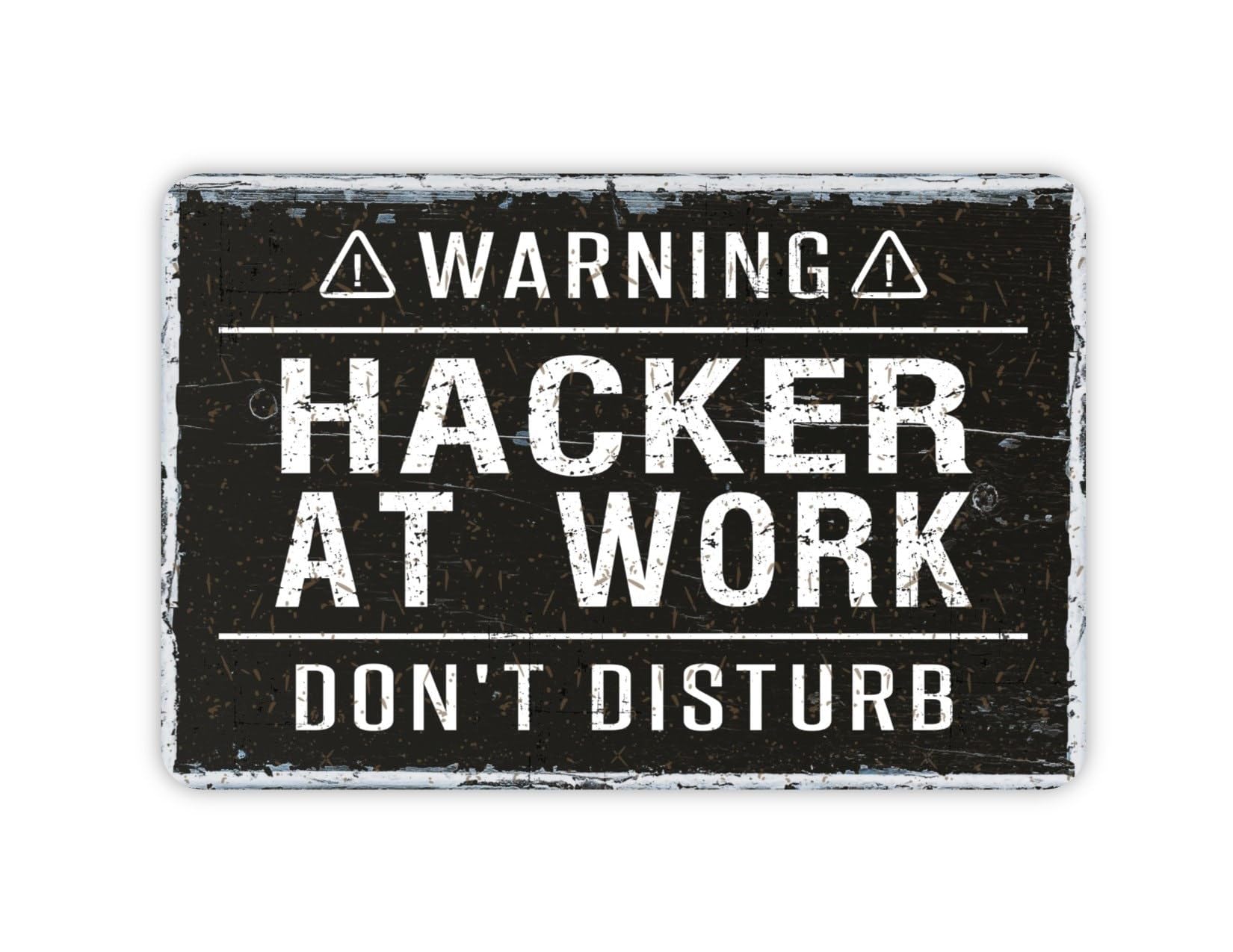 Pegatina Hacker At Work – Vinilo Para Laptop, Puerta O Pared – Calcomanía The Vinyl Hut (Advertencia Geek)