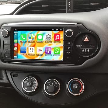 Double Din Car Stereo for Toyota Yaris 2012-2017 Radio CarPlay 9" GPS WiFi | Double Din Android Wireless Carplay Android Auto Support Bluetooth/GPS/WiFi/Backup Camera/SWC/FM/Mirror Link/IPS Touch Screen