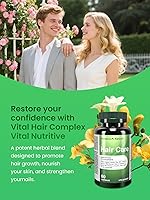 Vista 2 de Vitaminas para el crecimiento del cabello para mujeres, 60 cápsulas, suplementos para el crecimiento del cabello, biotina para el crecimiento