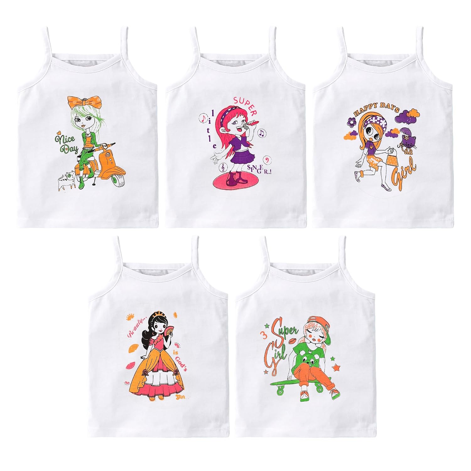 HAP Girl's Cotton White Camisoles/Slips | Pack of Five - Review, Price and Buying Guide