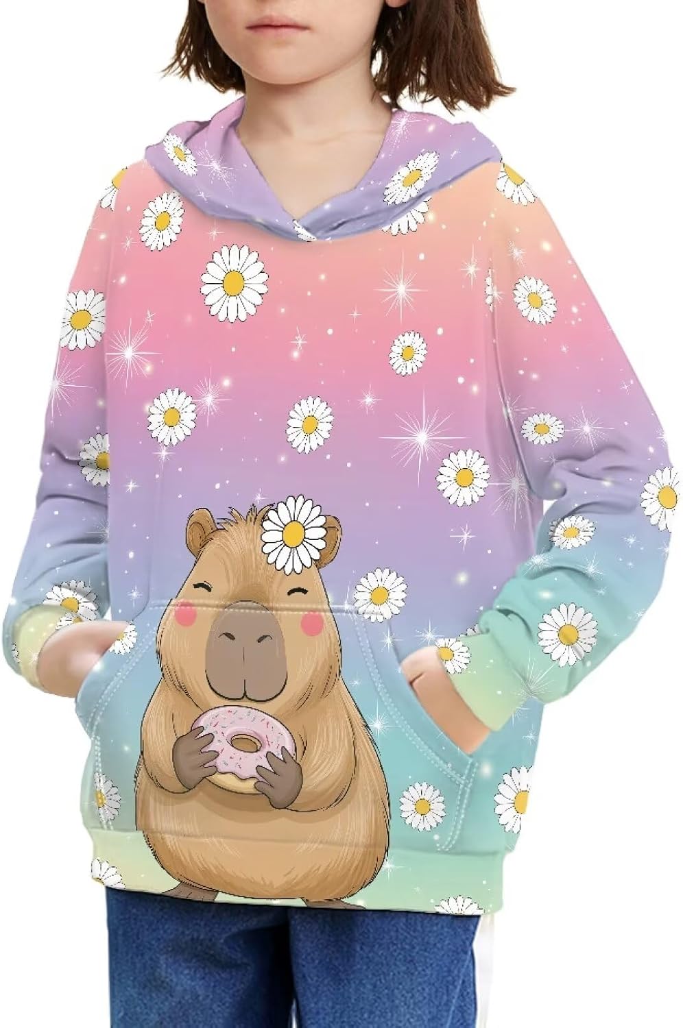 Talayituse Girls Hoodies Sweatshirt Casual Long Sleeve Pullover Hooded Outwear Coat Jumpers Tops With Pocket 6-16 Years