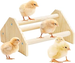 YLSURNY Baby Chicken Perch: Durable Pine Wood Roosting Bar Jungle Gym for Chicks, Coops, Brooders & Baby Turkeys - 7.9x6.9x4.14"