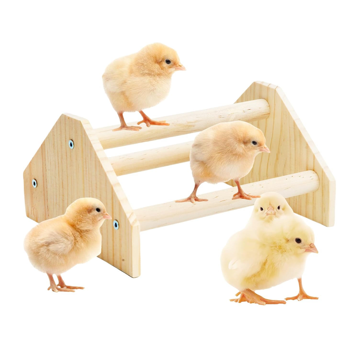 Baby Chicken Perch Strong Pine Wooden Chick Jungle Gym Roosting Bar, New-gen Durable Chicken Perch Toys for Coop and Brooder 7.9 X 6.9 X 4.14’’ Chicken Perch(Can be Used for...