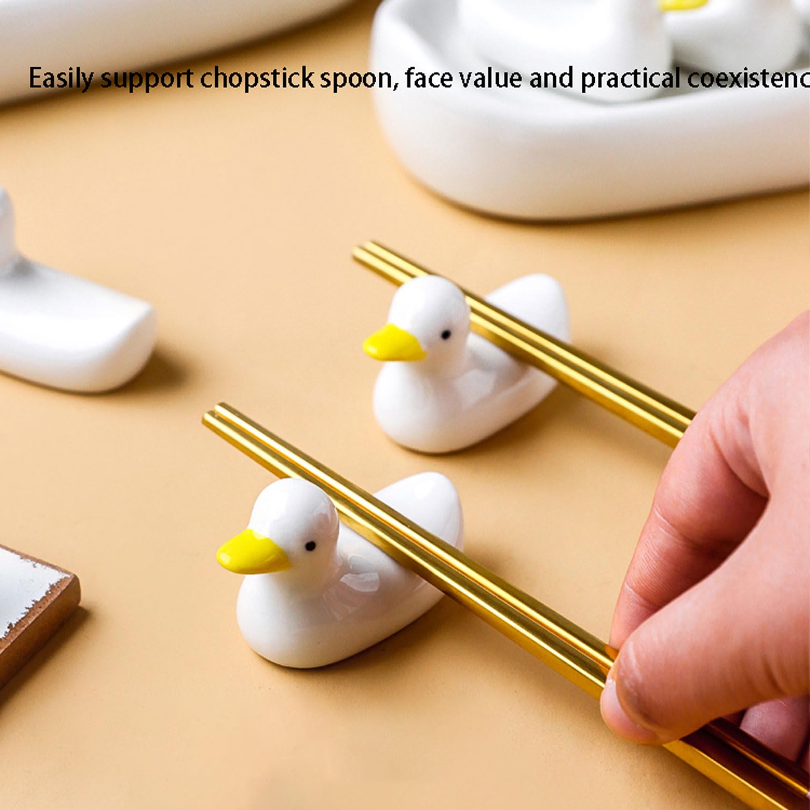 HOUKIG Chopsticks Rest,3 Pack Duck Chopstick Rests & Holders