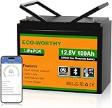 ECO-WORTHY Batterie Lithium 12V 100AH Bluetooth,1280Wh Énergie - 1