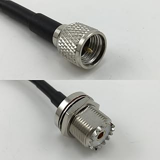 6 inch RG174 MINI UHF MALE to UHF Female BULKHEAD Pigtail Jumper RF coaxial cable 50ohm Quick USA Shipping