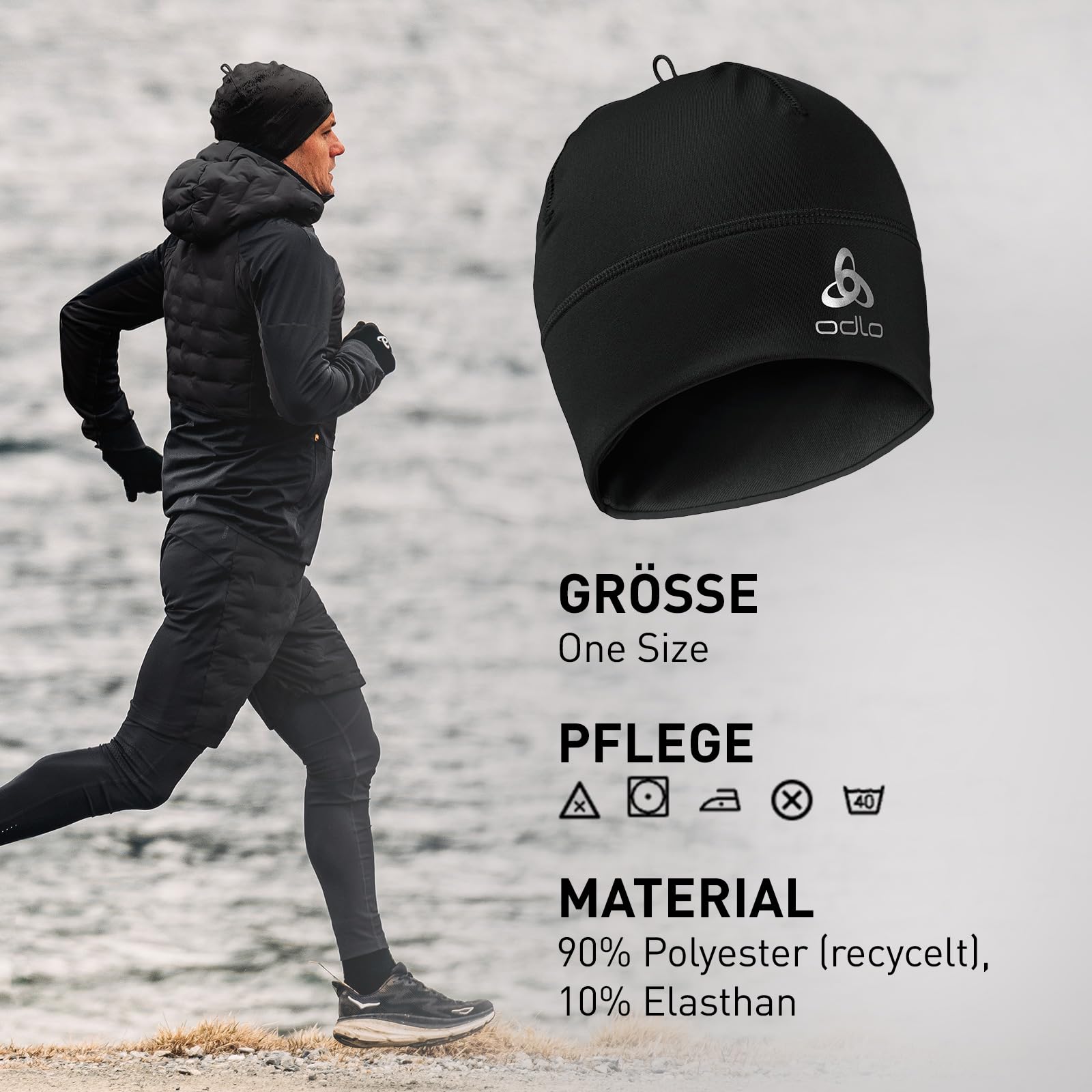 Odlo Mütze für Herren und Damen Polyknit Fan Warm | Winter Sportmütze mit Länderflagge | Beanie