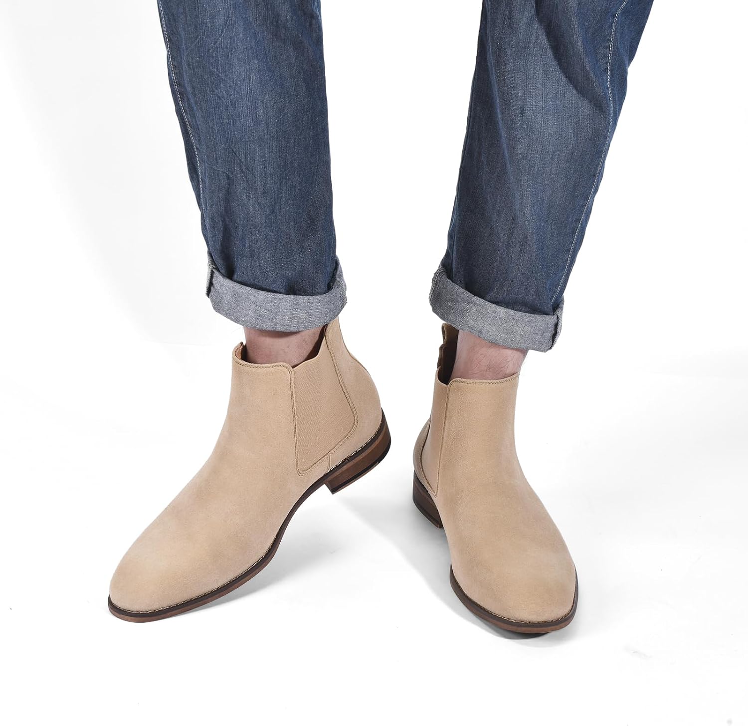 CGRRBW Men's Chelsea Boots Suede Leather Casual Boots for Men - Image 2